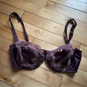 Passionata Sz 34 D Lace Burgundy Feminine Romantic Bras